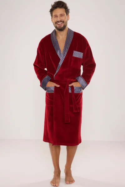 Pánský župan 773 Bonjour - bavlna - Bordó