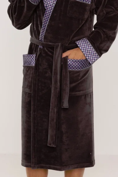 Pánský župan 773 Bonjour - bavlna - Tmavě šedá