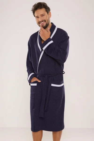 Pánský župan Bruno - Tmavě modrá