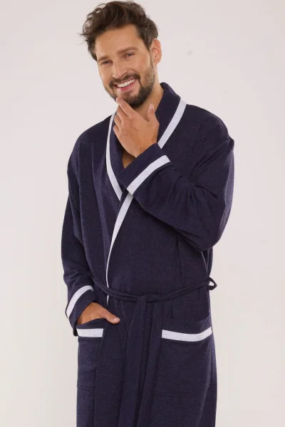 Pánský župan Bruno - Tmavě modrá