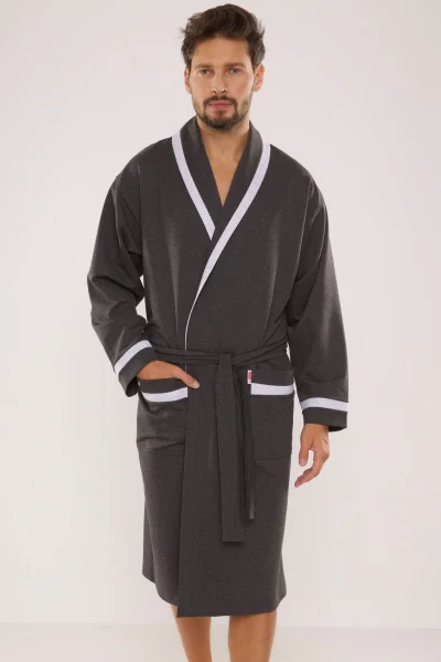 Pánský župan Bruno - Tmavě šedá