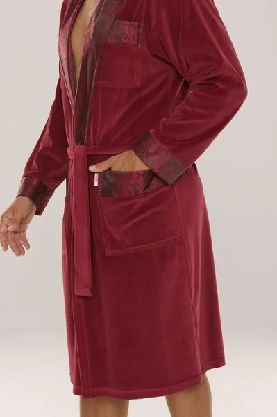 Pánský župan Noble - velur - Bordó