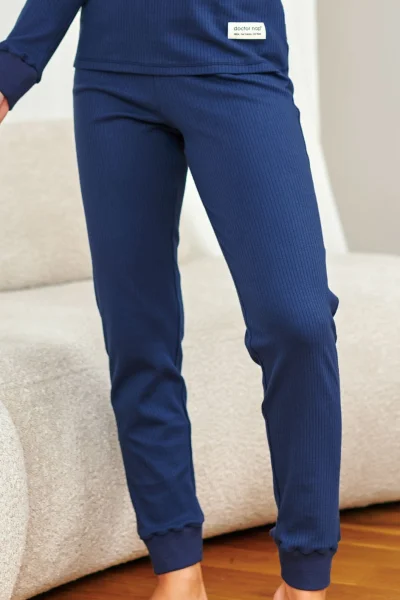 DARBLU Dámské pyžamo 7349 - bavlna - Tmavě modrá