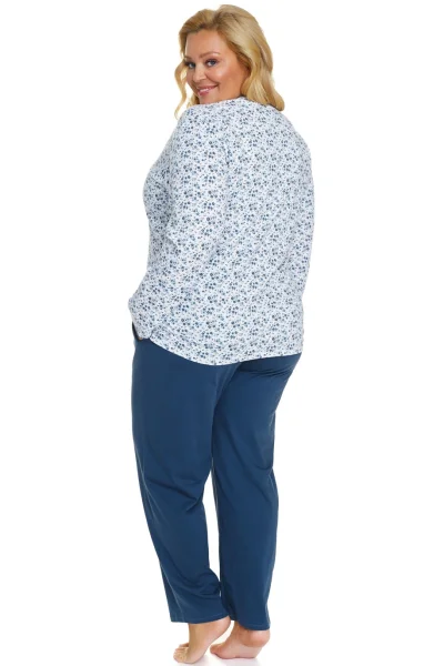 Dámské pyžamo 5282 - bavlna - Modrá
