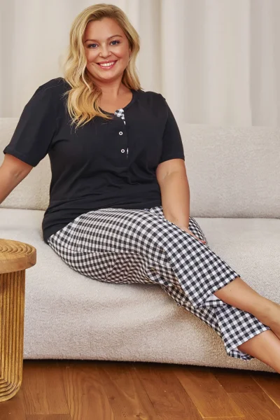 BLA Dámské pyžamo 7267 - 7/8 nohavice - Černá