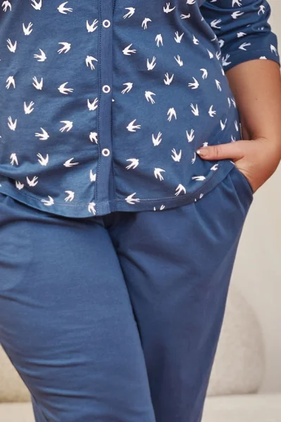 Dámské pyžamo 7265 - bavlna - Modrá