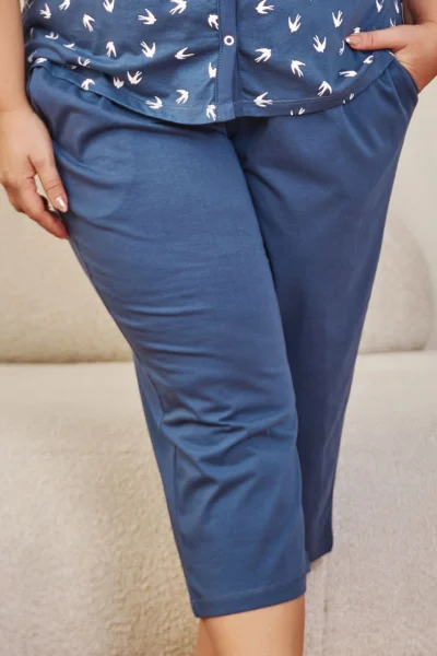 Dámské pyžamo 7265 - bavlna - Modrá