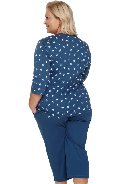 Dámské pyžamo 7265 - bavlna - Modrá