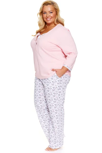 LIGPIN Dámské pyžamo 7324 - bavlna - Světle růžová