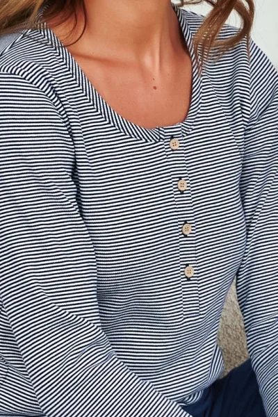 DARBLU Dámské pyžamo 7352 - bavlna - Tmavě modrá