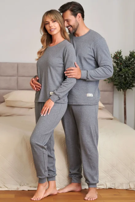 Dámske pyžamo Dark Grey - bavlna - Sivá