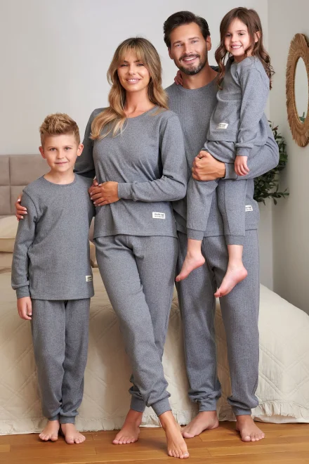 Dámske pyžamo Dark Grey - bavlna - Sivá