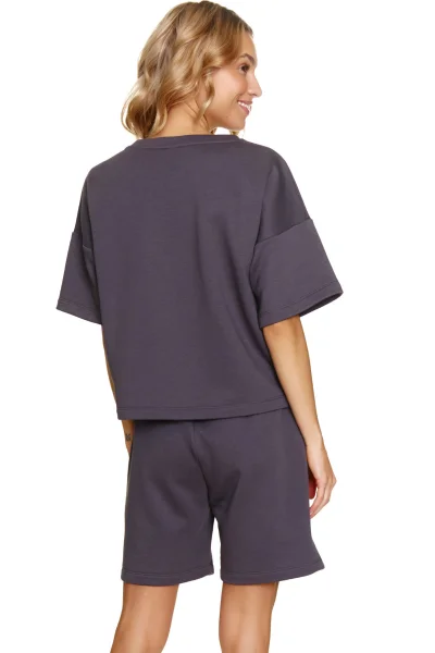 Dámský komplet 7220 - oversize - Šedo-tmavěšedá