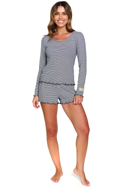 BLU Dámské pyžamo 7176 - bavlna - Modrá