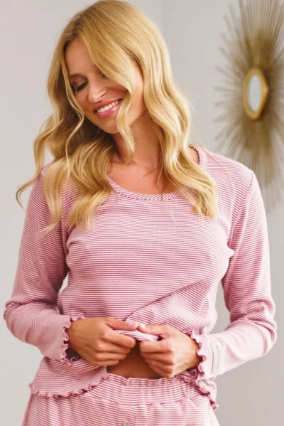 PIN Dámské pyžamo 7176 - bavlna - Růžová