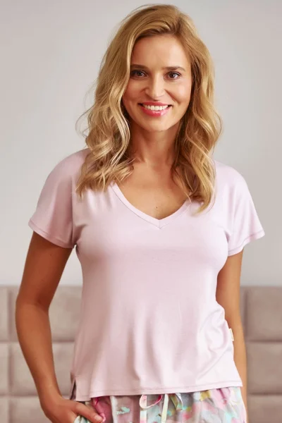 LIGPIN Dámské pyžamo 7252 - viskóza - Světle růžová