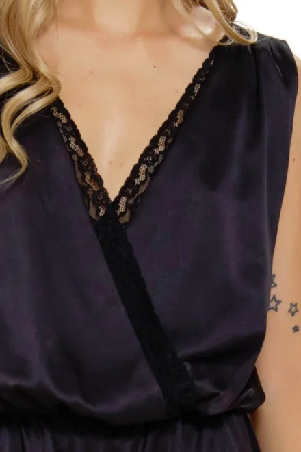 Dámský overal 5300 - satén - Černá