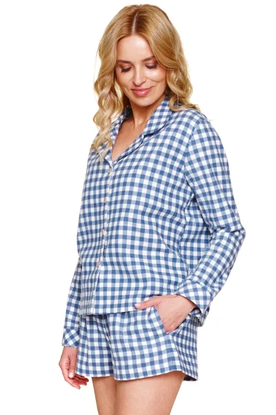 Dámské pyžamo 7301 - bavlna - Modrá