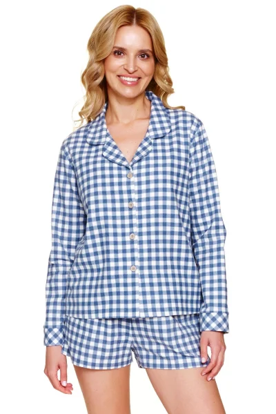 Dámské pyžamo 7301 - bavlna - Modrá