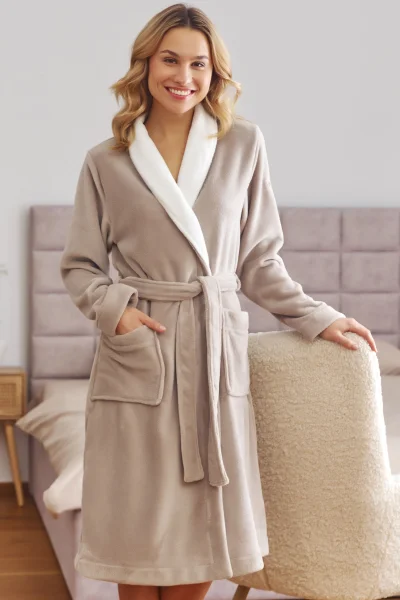 Dámský župan 7182 - soft - Béžová
