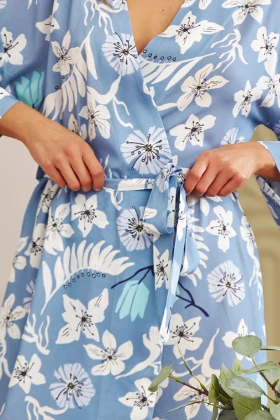 LIGBLU Dámský župan 7251 - viskóza - Světle modrá