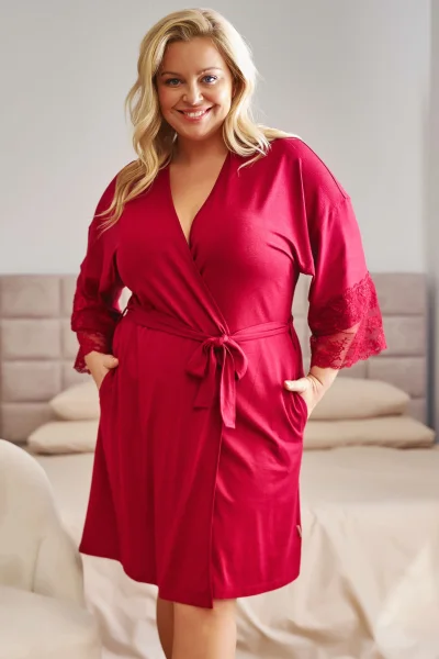 BUR Dámský župan 7261 - bavlna - Vínově-červená