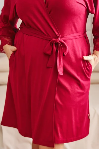 BUR Dámský župan 7261 - bavlna - Vínově-červená