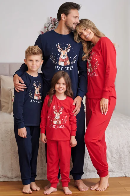 Chlapecké pyžamo Oh Deer - bavlna - Tmavě modrá