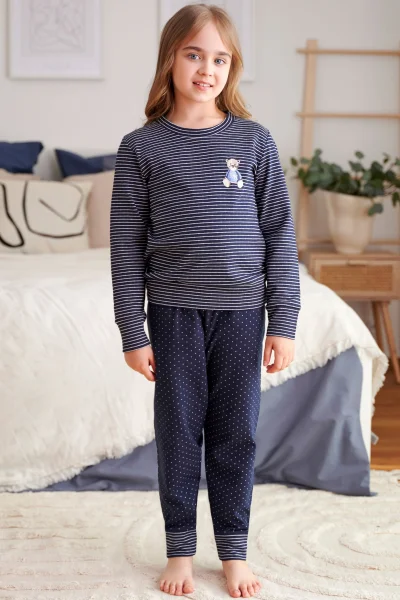 DARBLU Dětské pyžamo 5255 - bavlna - Tmavě modrá