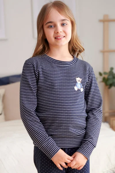 DARBLU Dětské pyžamo 5255 - bavlna - Tmavě modrá