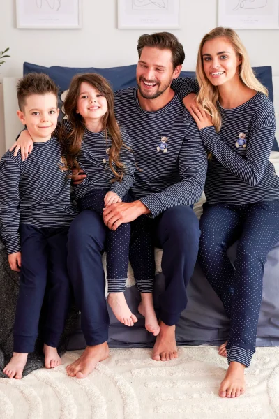 DARBLU Dětské pyžamo 5255 - bavlna - Tmavě modrá