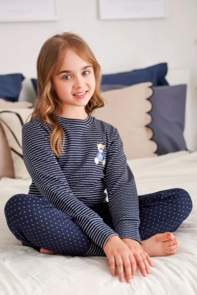 DARBLU Dětské pyžamo 5255 - bavlna - Tmavě modrá