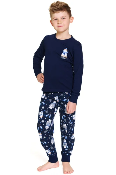 DARBLU Dětské pyžamo 7339 - bavlna - Tmavě modrá