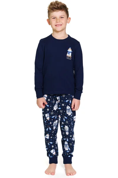 DARBLU Dětské pyžamo 7339 - bavlna - Tmavě modrá