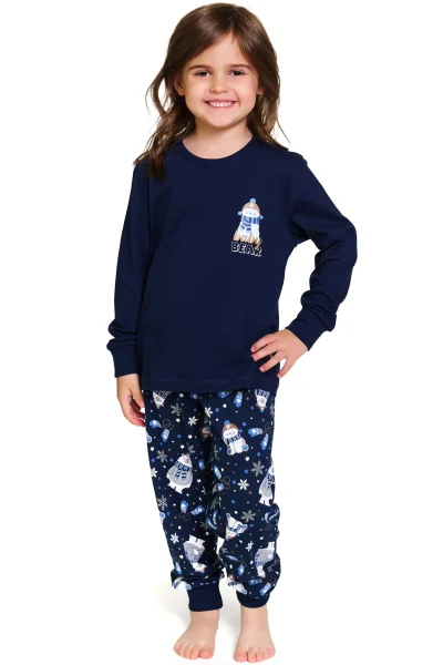 DARBLU Dětské pyžamo 7339 - bavlna - Tmavě modrá