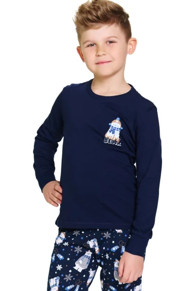 DARBLU Dětské pyžamo 7339 - bavlna - Tmavě modrá