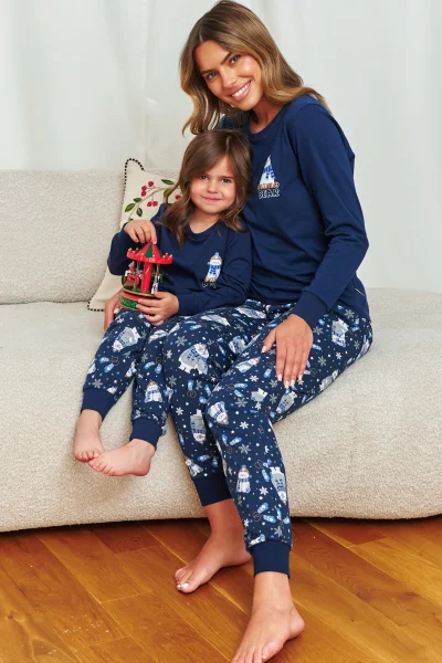 DARBLU Dětské pyžamo 7339 - bavlna - Tmavě modrá