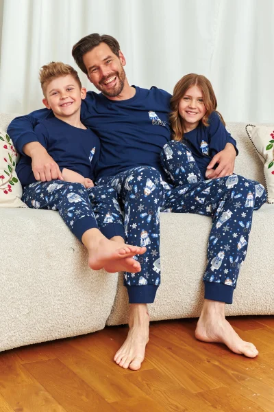 DARBLU Dětské pyžamo 7339 - bavlna - Tmavě modrá