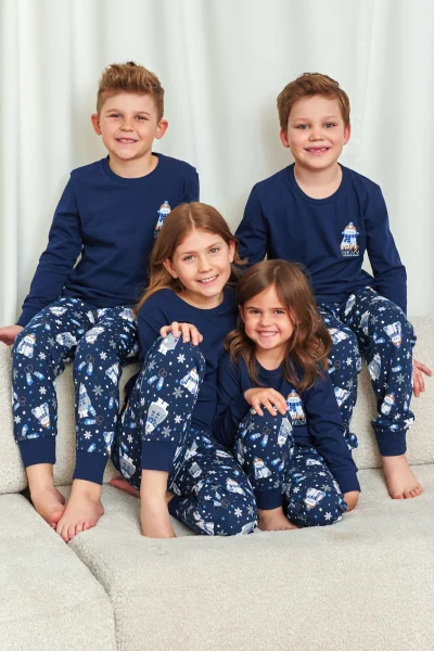 DARBLU Dětské pyžamo 7339 - bavlna - Tmavě modrá