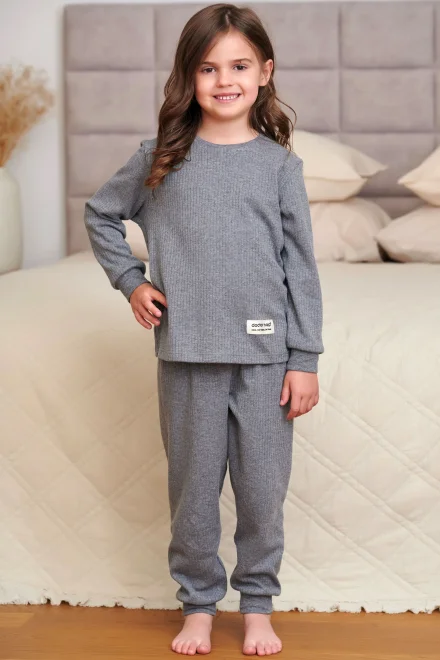 Dětské pyžamo Dark Grey - bavlna - Šedá