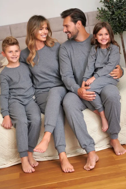 Dětské pyžamo Dark Grey - bavlna - Šedá
