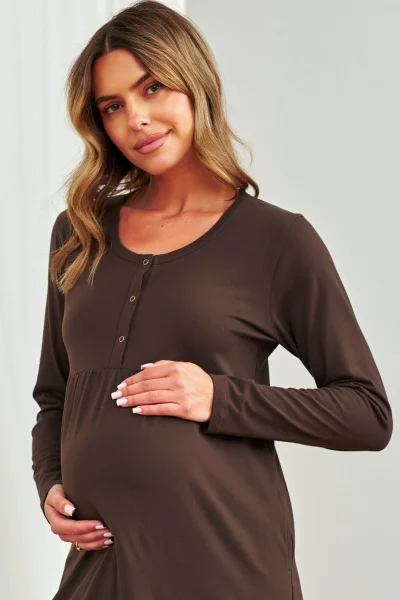 Mateřská košilka 7318 - bavlna - Hnědá