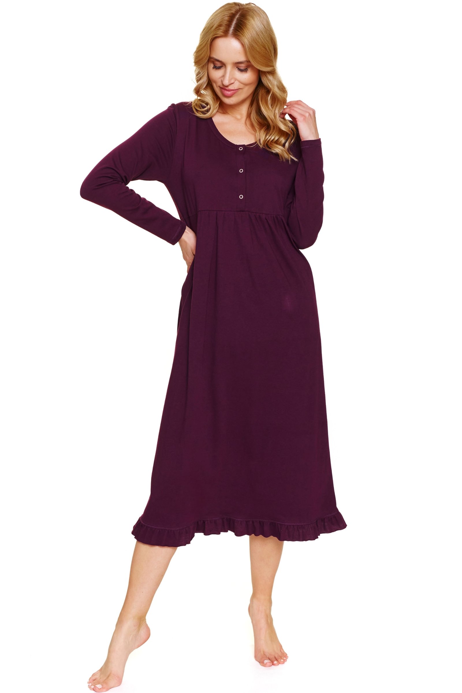 Mateřská košilka Doctor Nap 7318 - bavlna Vínově-červená 2XL