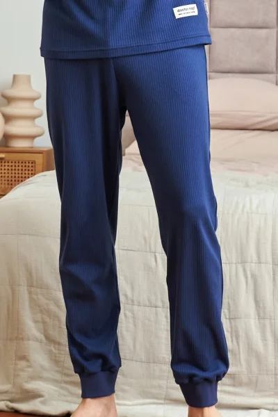 DARBLU Pánské pyžamo 7350 - bavlna - Tmavě modrá