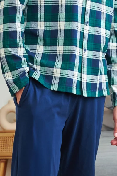 DARGRE Pánské pyžamo 7367 - bavlna - Tmavě zelená