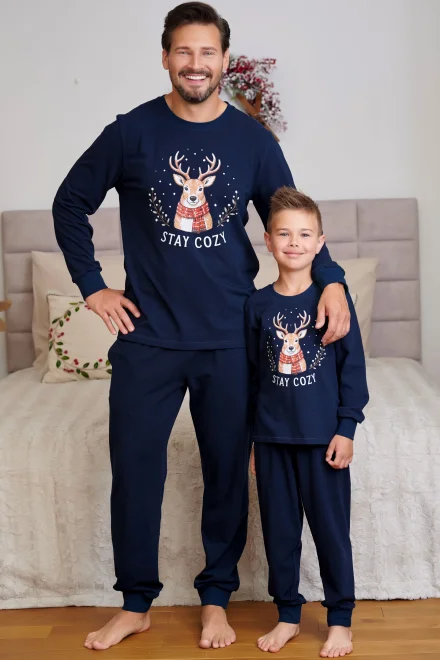 Pánske pyžamo Oh Deer - bavlna - Tmavomodrá
