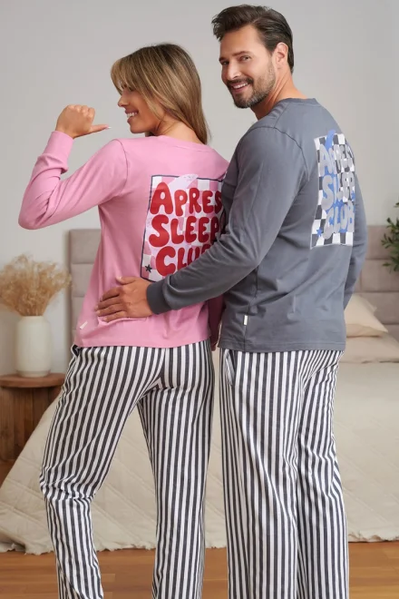 Pánské pyžamo Apres sleep - bavlna - Šedá