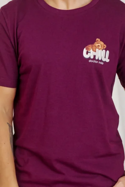 BUR Pánské pyžamo 7201 - bavlna - Vínově-červená