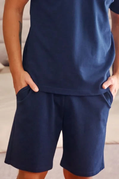 DARBLU Pánské pyžamo 7216 - bavlna - Tmavě modrá