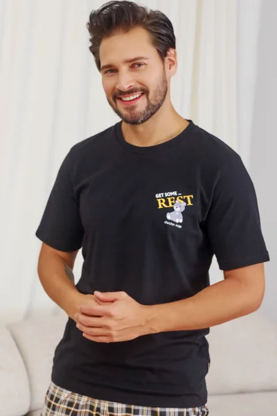 BLA Pánské pyžamo 7231 - bavlna - Černá